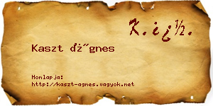 Kaszt Ágnes névjegykártya
