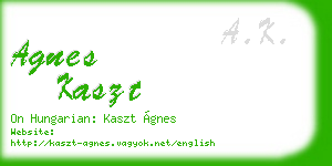 agnes kaszt business card