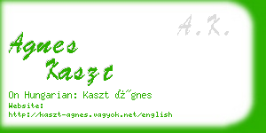 agnes kaszt business card